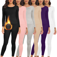Ensemble de sous-vêtements thermiques pour femmes, longs caleçons, couche de base, doublé sourire, haut souple, astronomique, ensemble de 2 pièces 1
